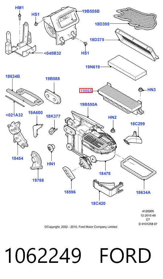 Ford Connect  Polen filtresi