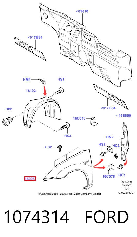 Ford Focus I (1999 - 2005) Sağ ön çamurluk çıkma