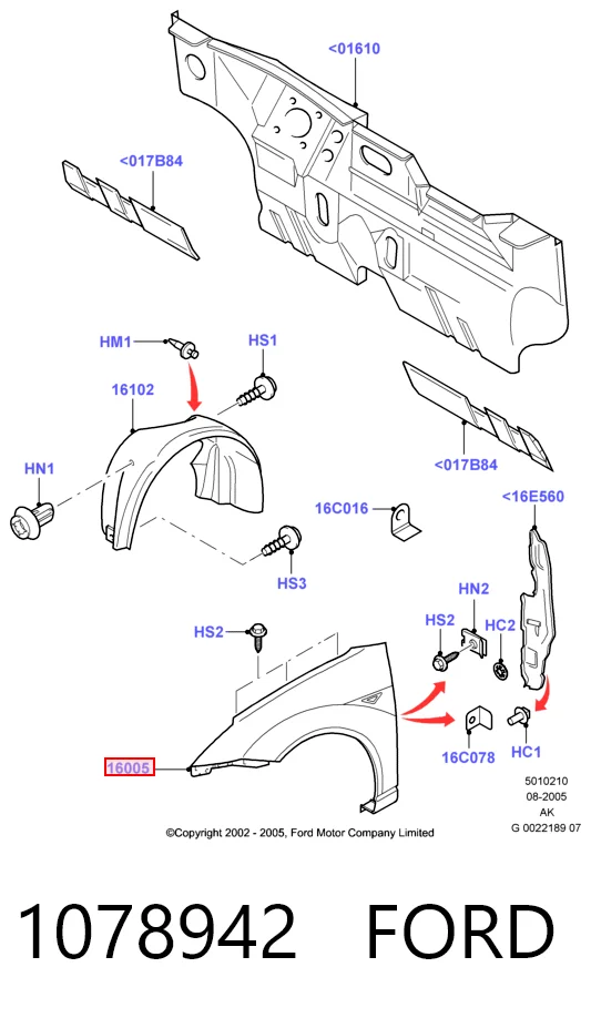 Ford Focus I (1999 - 2005) Sol ön çamurluk çıkma
