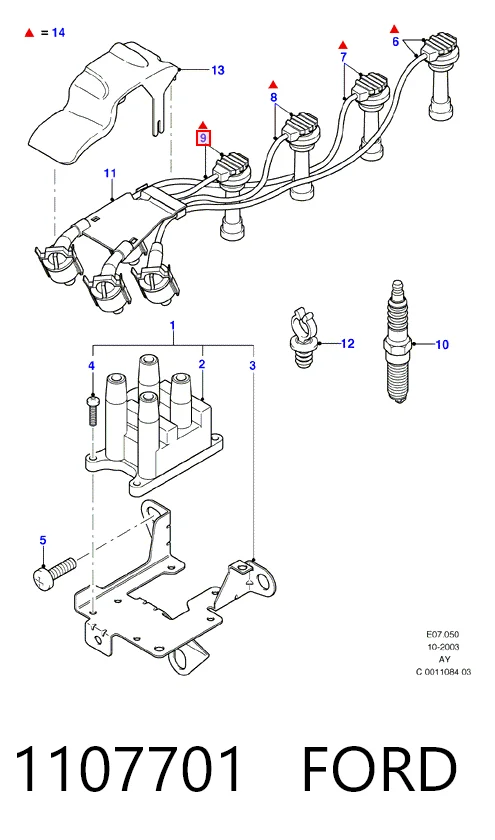 Fiesta Mk5 hatchback (JH, JD) (2001 - 2008) Ateşleme Kablosu