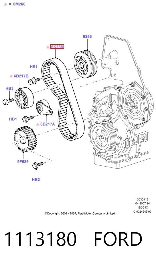 Ford Connect  (2002 - 2013) Triger kayışı fiyatları
