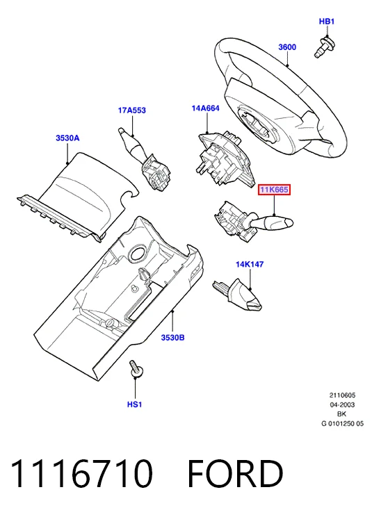 Fiesta Mk5 hatchback (JH, JD) (2001 - 2008) Far Sinyal Kolu