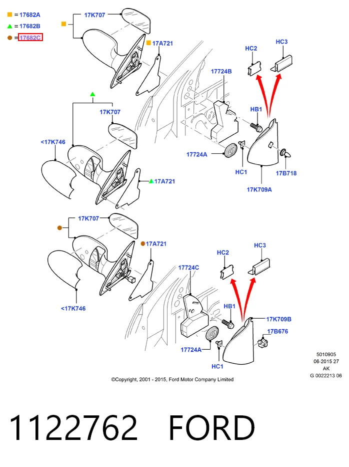 Ford Focus I (1999 - 2005) Sağ dikiz aynası fiyatları
