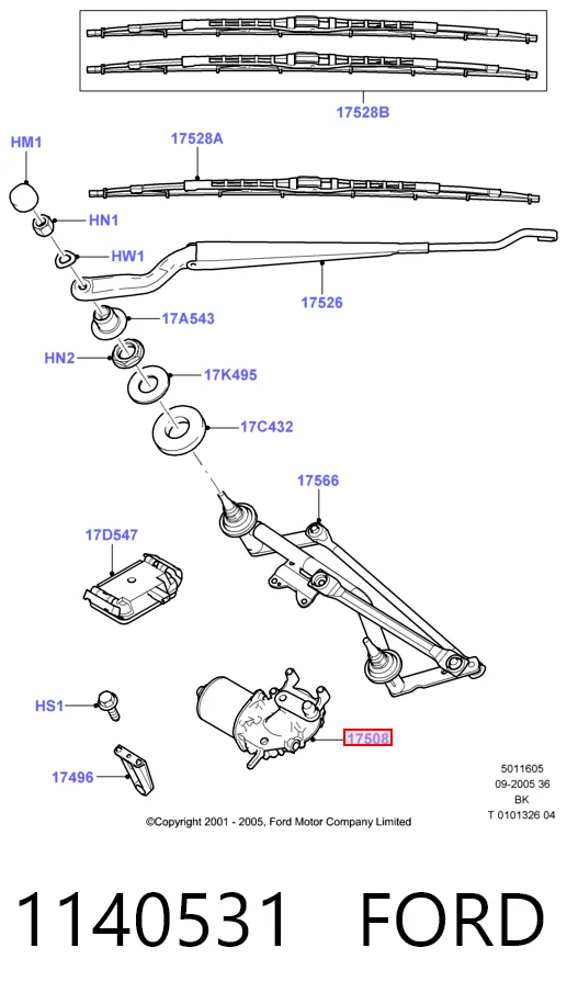 Ford Fiesta Mk5 Silecek Motoru fiyatı