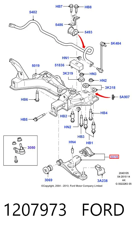 Ford Focus I Sağ alt salıncak
