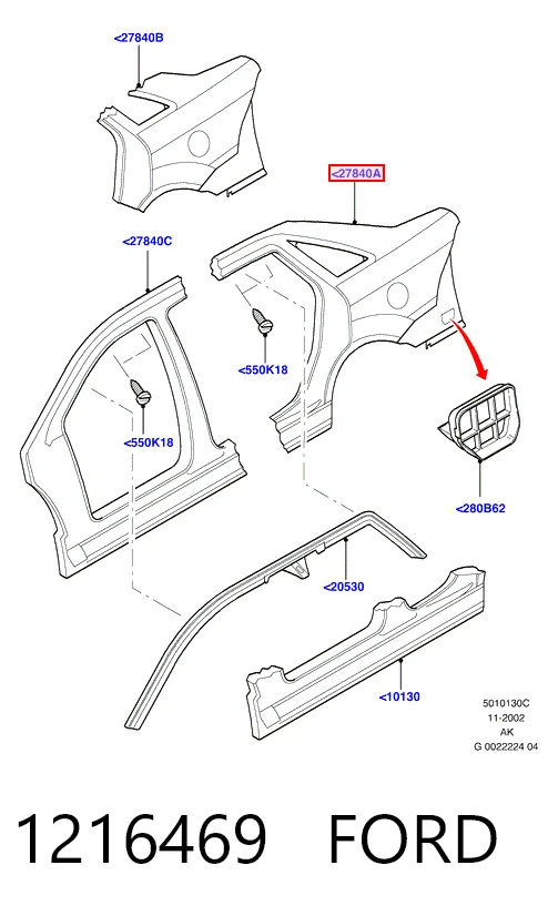Ford Focus I (1999 - 2005) Arka sol çamurluk fiyatı