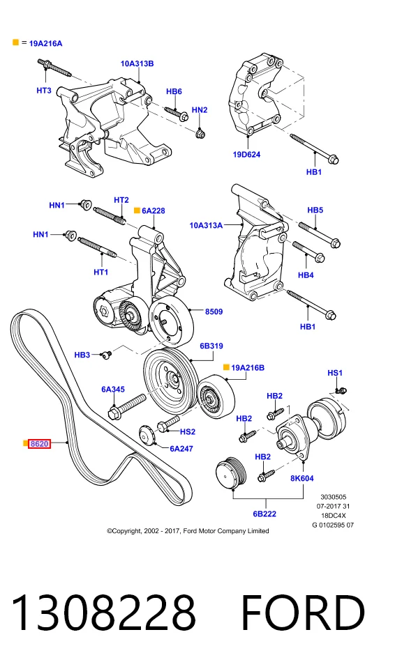 Connect van (TC7) (2002 - 2013) Aksesuar kayışı