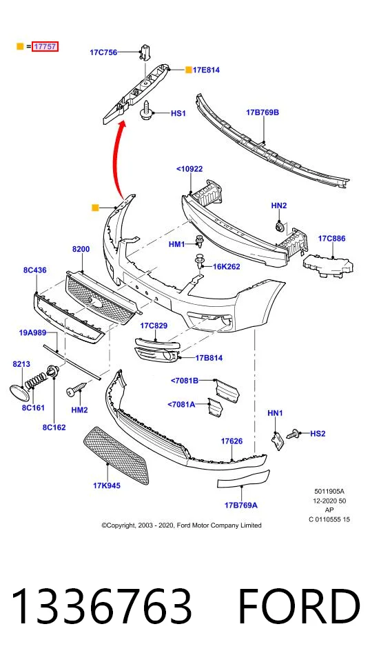 Focus II hatchback (DA, HCP, DP) (2004 - 2011) Araba tampon