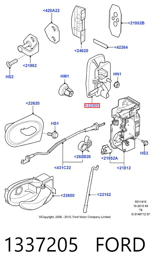 Ford Transit VI Ön sol dış kapı kolu