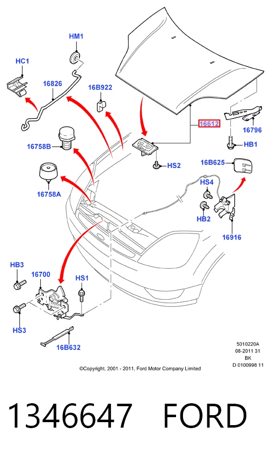 Ford Fiesta V (2001 - 2008) Kaput satın al