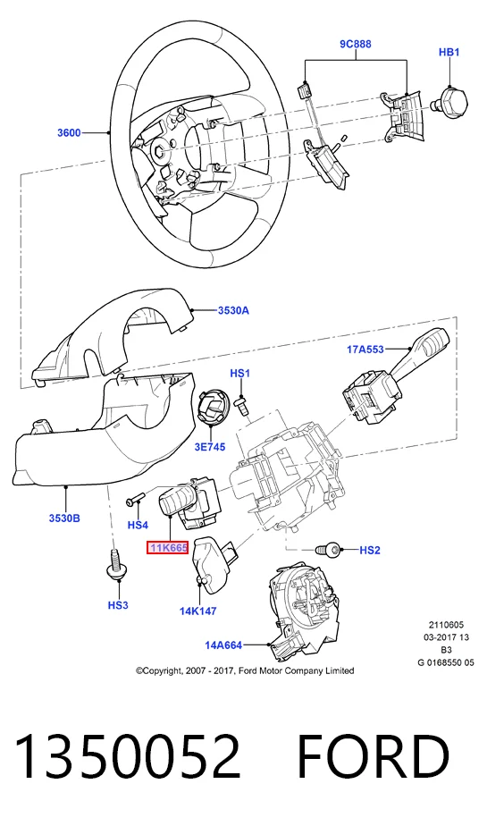 Ford Focus II (2004 - 2011) Direksiyon altı sol sinyal kolu fiyatı