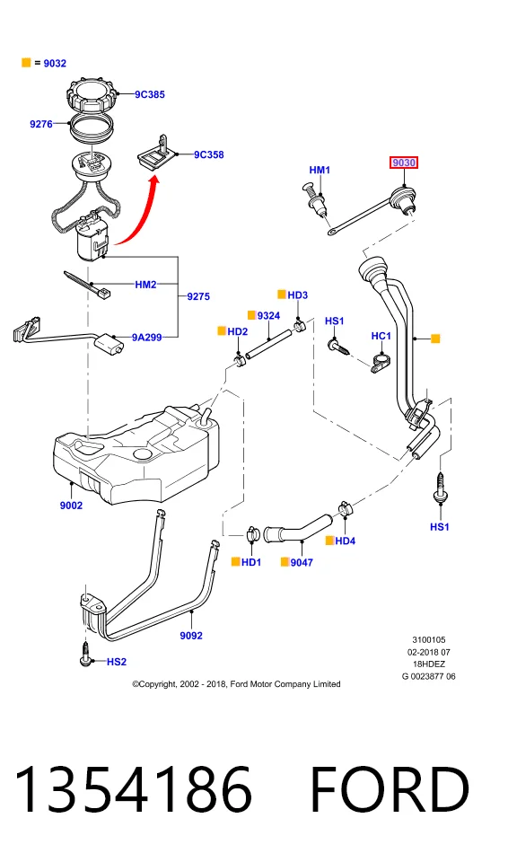Ford Connect  (2002 - 2013) Yakıt deposu kapağı satın al