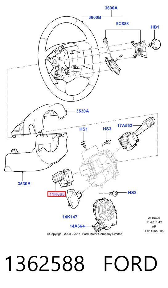 Ford Focus II Kumanda Kolu Sol Türkiye fiyatı