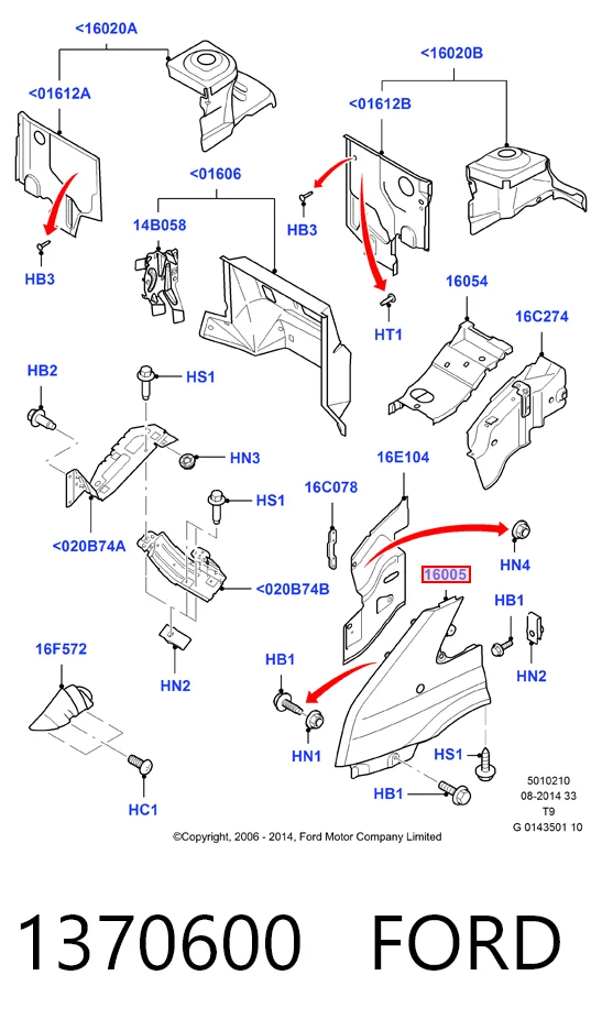 Ford Transit VI Sağ ön çamurluk