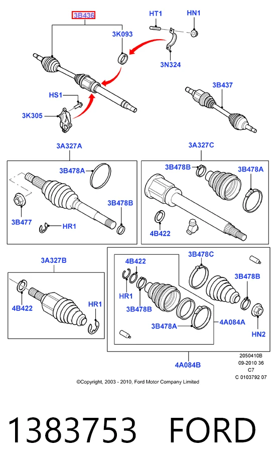 Connect van (TC7) (2002 - 2013) Sağ aks
