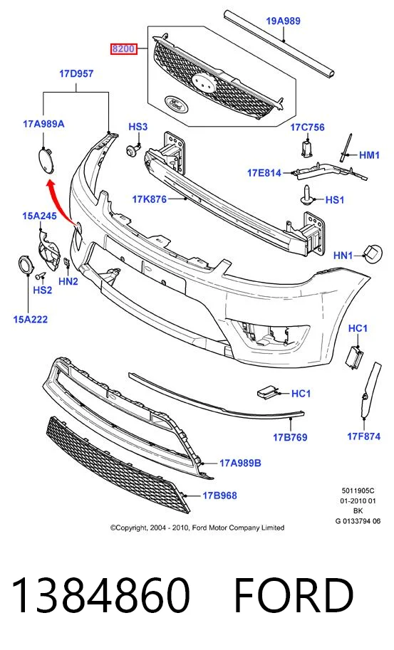 Ford Fiesta V (2001 - 2008) Radyatör ızgarası satın al