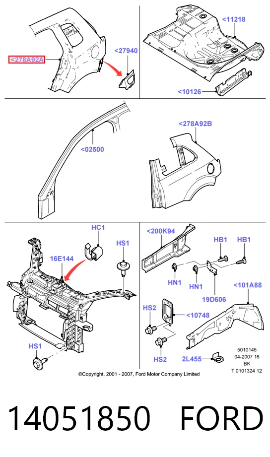 Ford Fiesta Mk5 Sol ön çamurluk sıfır