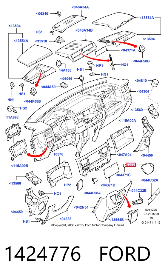 Ford Transit  (2006 - 2014) Vites kolu körüğü 