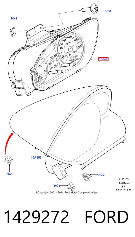 Ford Fiesta V (2001 - 2008) Gösterge paneli çıkma