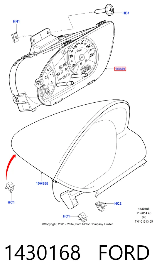 Ford Fiesta Mk5 Gösterge paneli sıfır