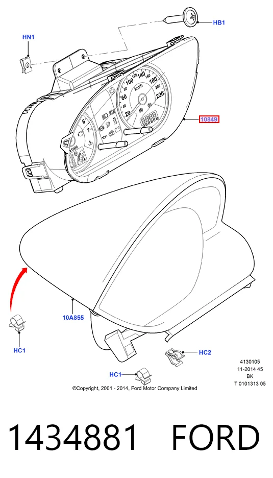 Ford Fiesta V (2001 - 2008) Gösterge paneli 
