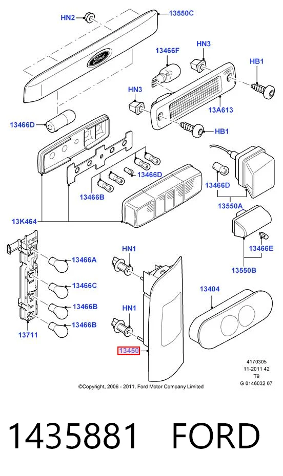 Ford Transit  Sol stop lambası