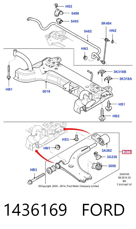Ford Fiesta V Sağ alt salıncak