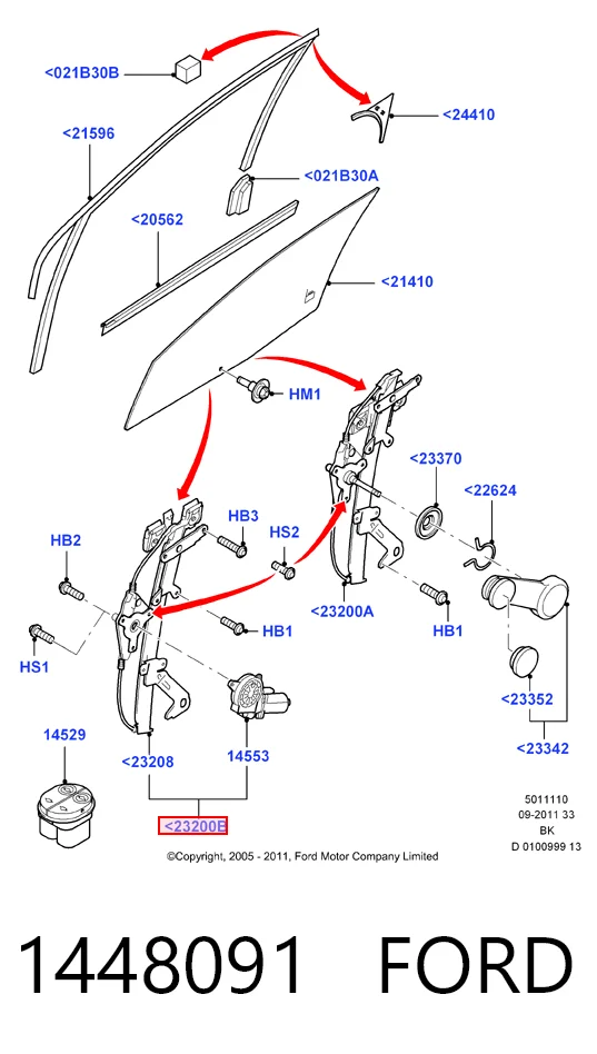 Ford Fiesta V (2001 - 2008) Ön sağ kapı cam kriko mekanizması fiyatları