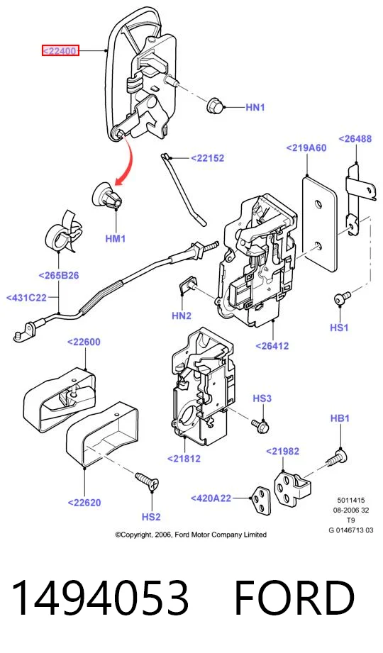 Ford Transit VI Ön sağ dış kapı kolu