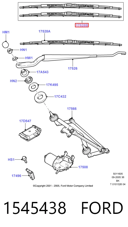 Ford Fiesta Mk5 Silecek Süpürgesi