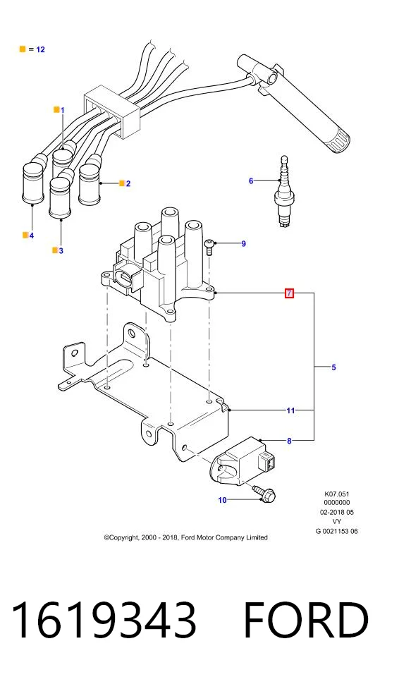 Ford Fiesta Mk5 Ateşleme bobini