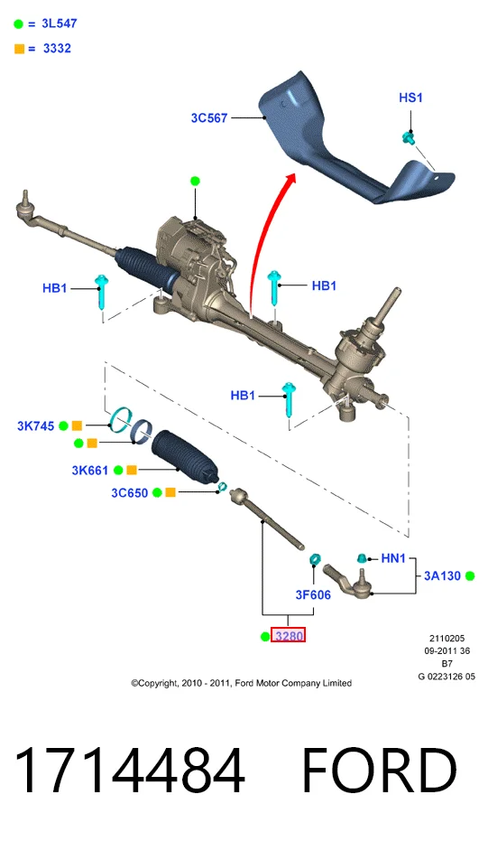 Ford Focus III Rot kolu