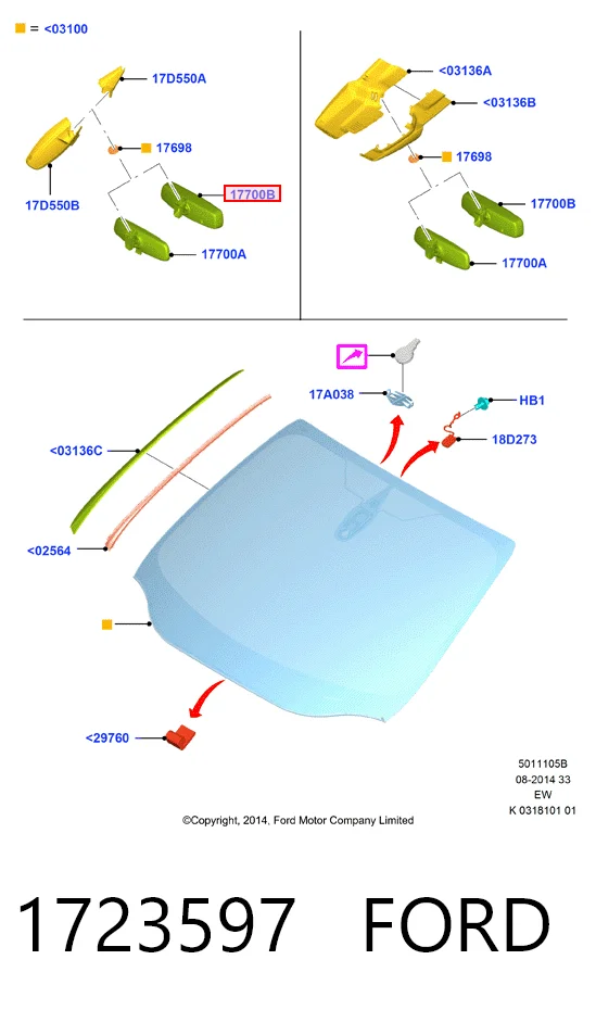 Ford Focus II (2004 - 2011) İç dikiz aynası fiyatı
