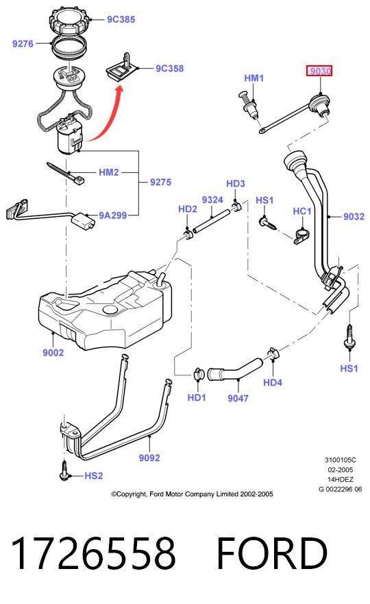 Ford Connect  Depo kapağı orijinal