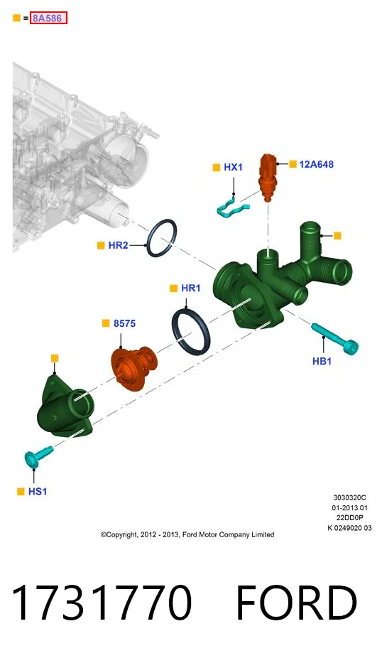 Ford Transit VI Termostat yuvası