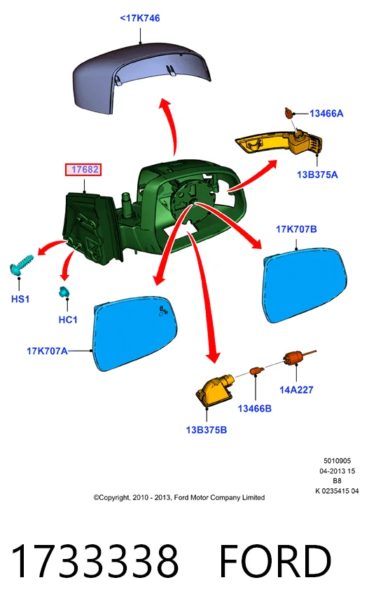 Focus III hatchback (CB8) (2010 - 2020) Yan ayna