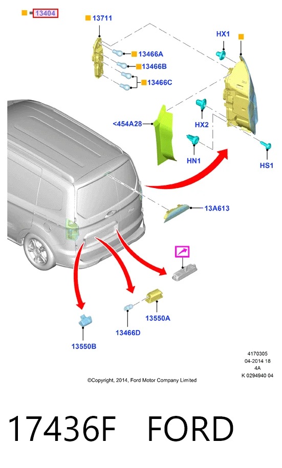 Ford Courier Transit Sağ stop lambası Türkiye fiyatı