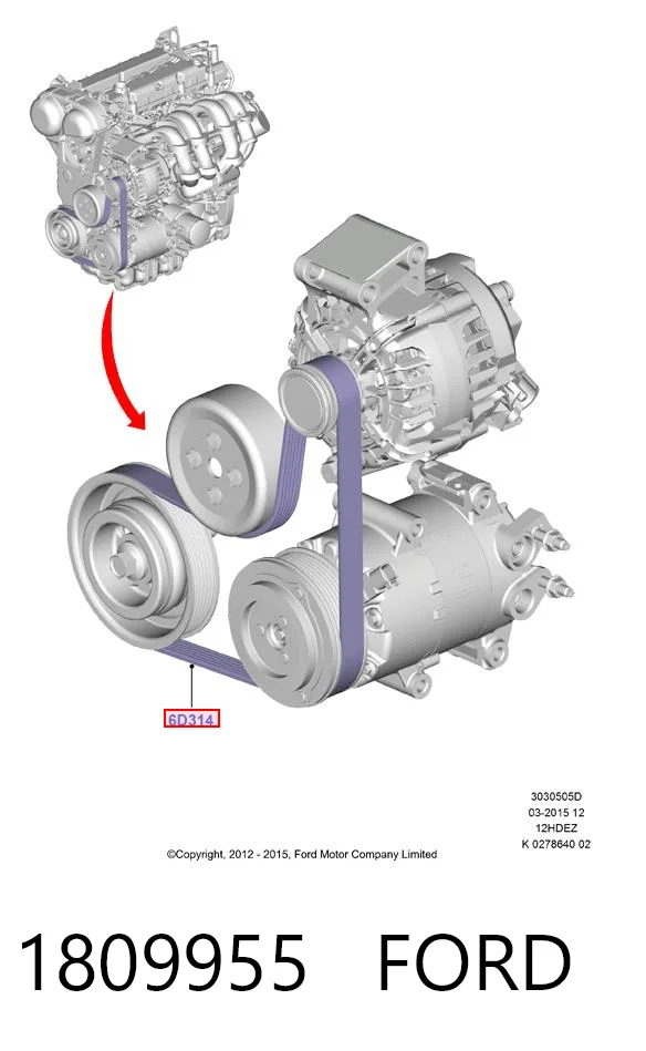 Ford Focus III Alternatör kayışı Türkiye fiyatı