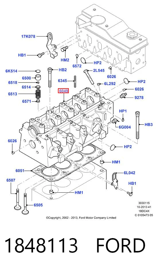Ford Connect  (2002 - 2013) Silindir kapağı çıkma