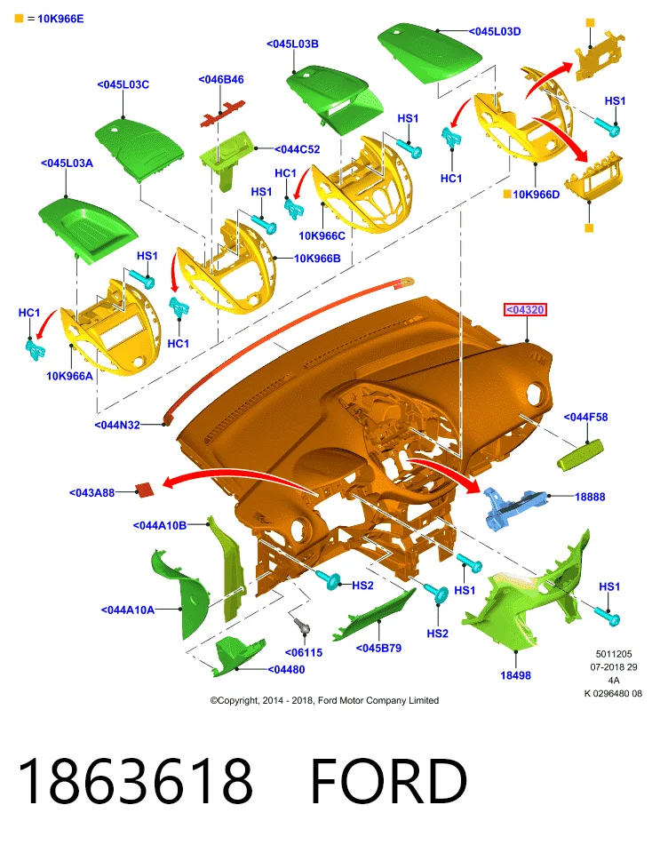 Ford Courier  Torpido Paneli