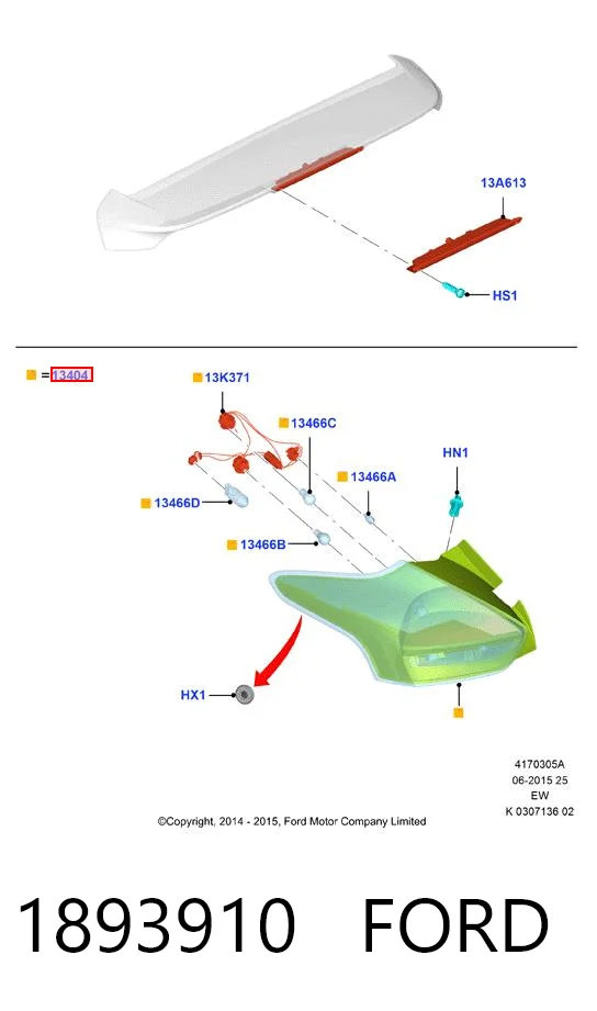 Ford Focus III Sol stop lambası