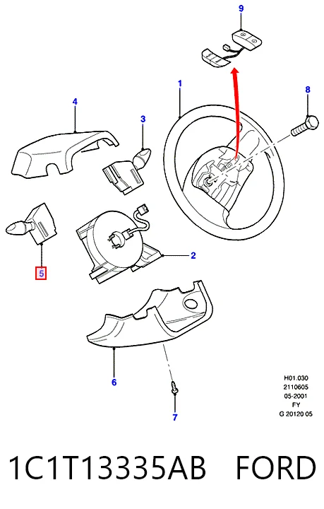 Connect van (TC7) (2002 - 2013) Kumanda Kolu Sol