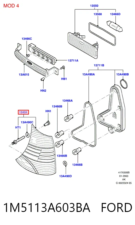 Ford Focus I Sol stop lambası