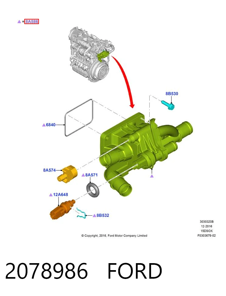 Ford Courier Transit Termostat yuvası