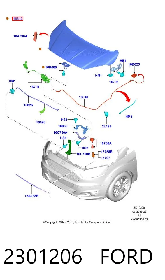 Ford Courier  (2014 - 2026) Kaput fiyatı