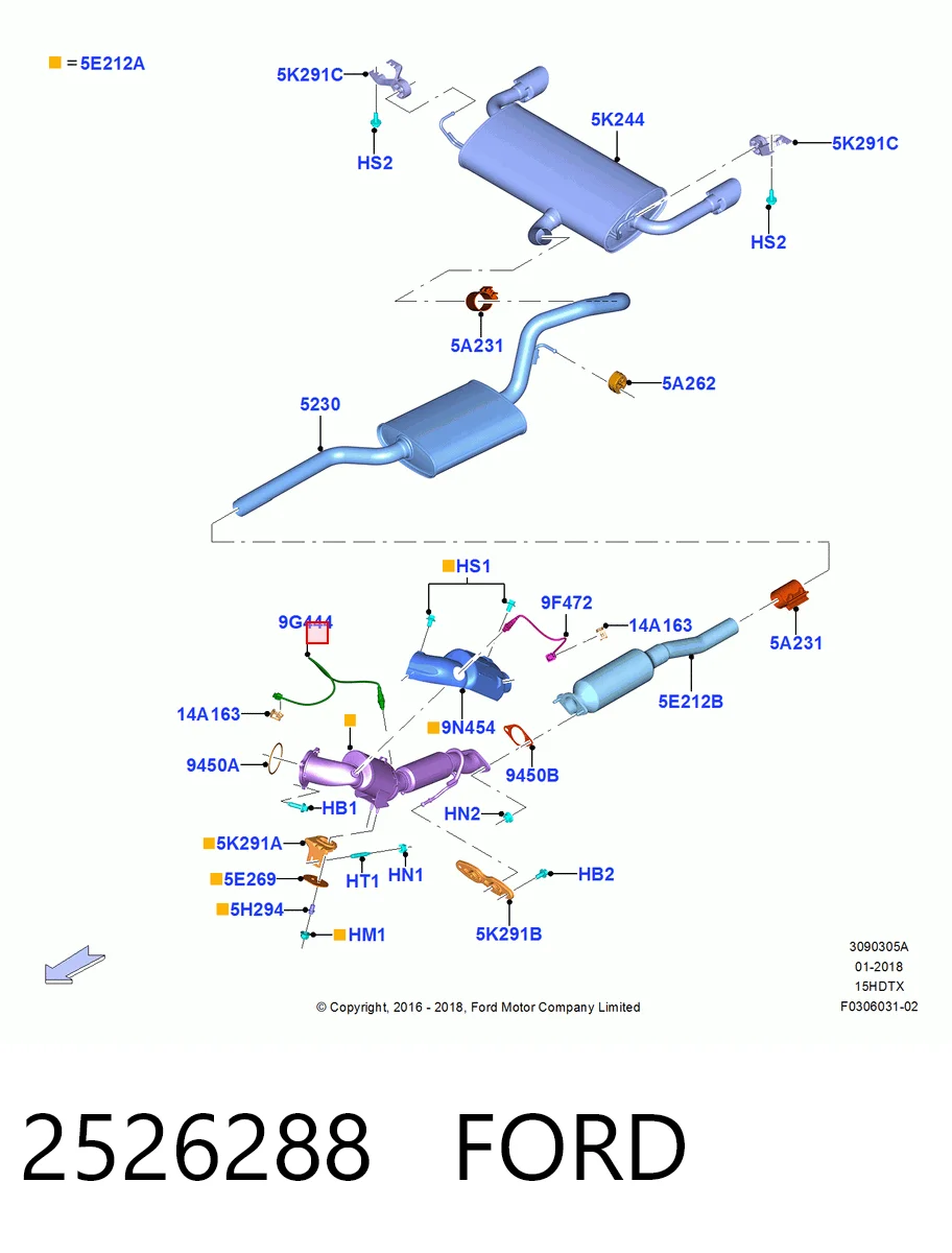 Ford Courier  (2014 - 2026) Lambda sensörü, oksijen sensörü satın al