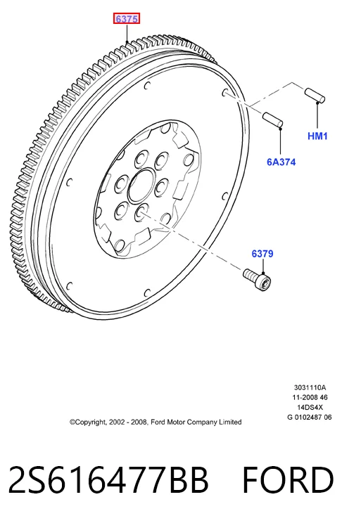 Ford Fiesta V (2001 - 2008) Motor volanı çıkma