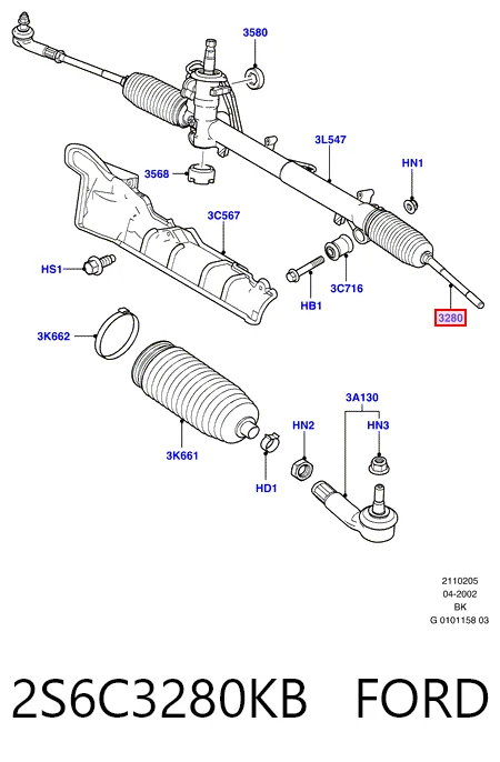 Ford Fiesta V Rot kolu