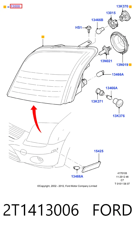 Ford Connect  (2002 - 2013) Sağ far fiyatları