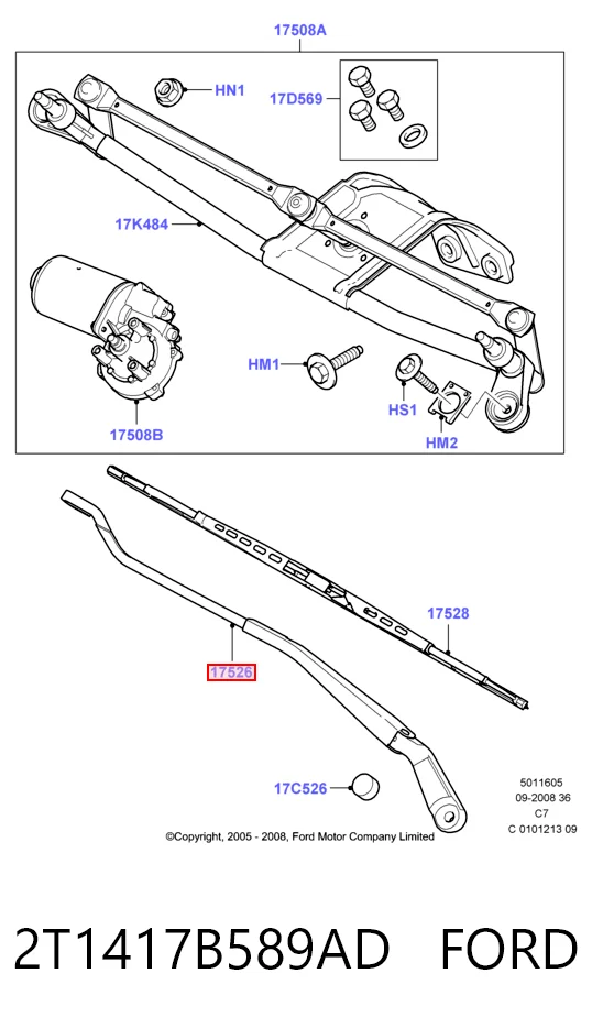 Ford Connect  (2002 - 2013) Ön cam silecek kolu fiyatı